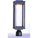 Salon LED 19.5 inch Black Outdoor Pole/Post Mount in Clear Ribbed