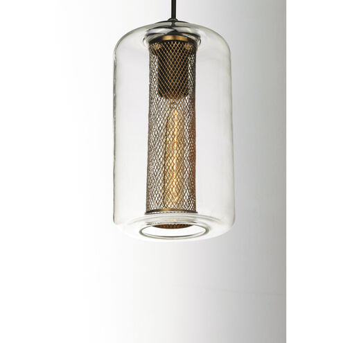 Firefly 1 Light 6 inch Black/Satin Brass Single Pendant Ceiling Light
