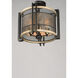 Boundry 3 Light 16.5 inch Black and Barn Wood and Antique Brass Flush Mount Ceiling Light