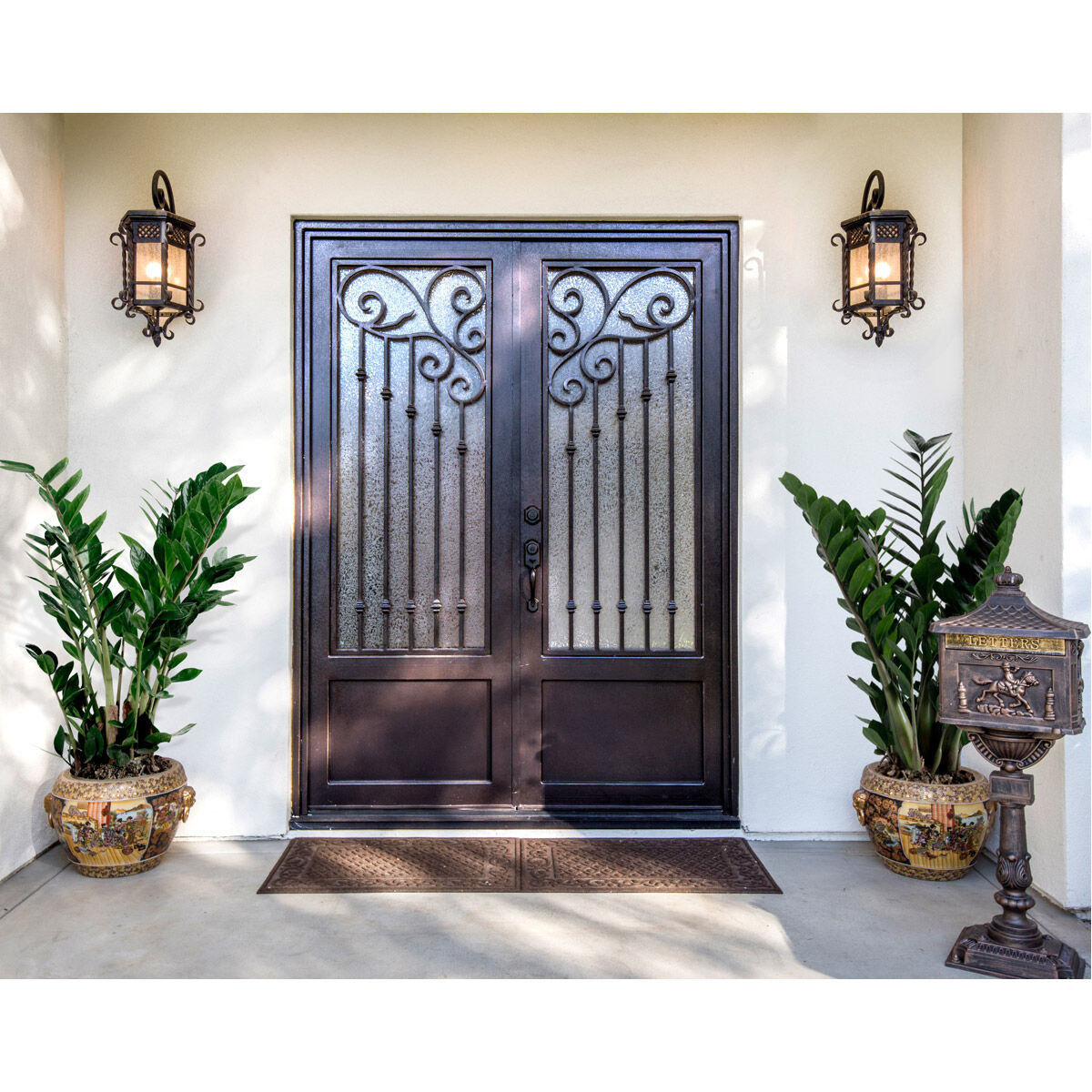 Scottsdale 3 Light 23 inch Country Forge Outdoor Pole/Post Lantern