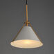 Lucas 1 Light 13.25 inch Light French Gray and Natural Aged Brass Single Pendant Ceiling Light