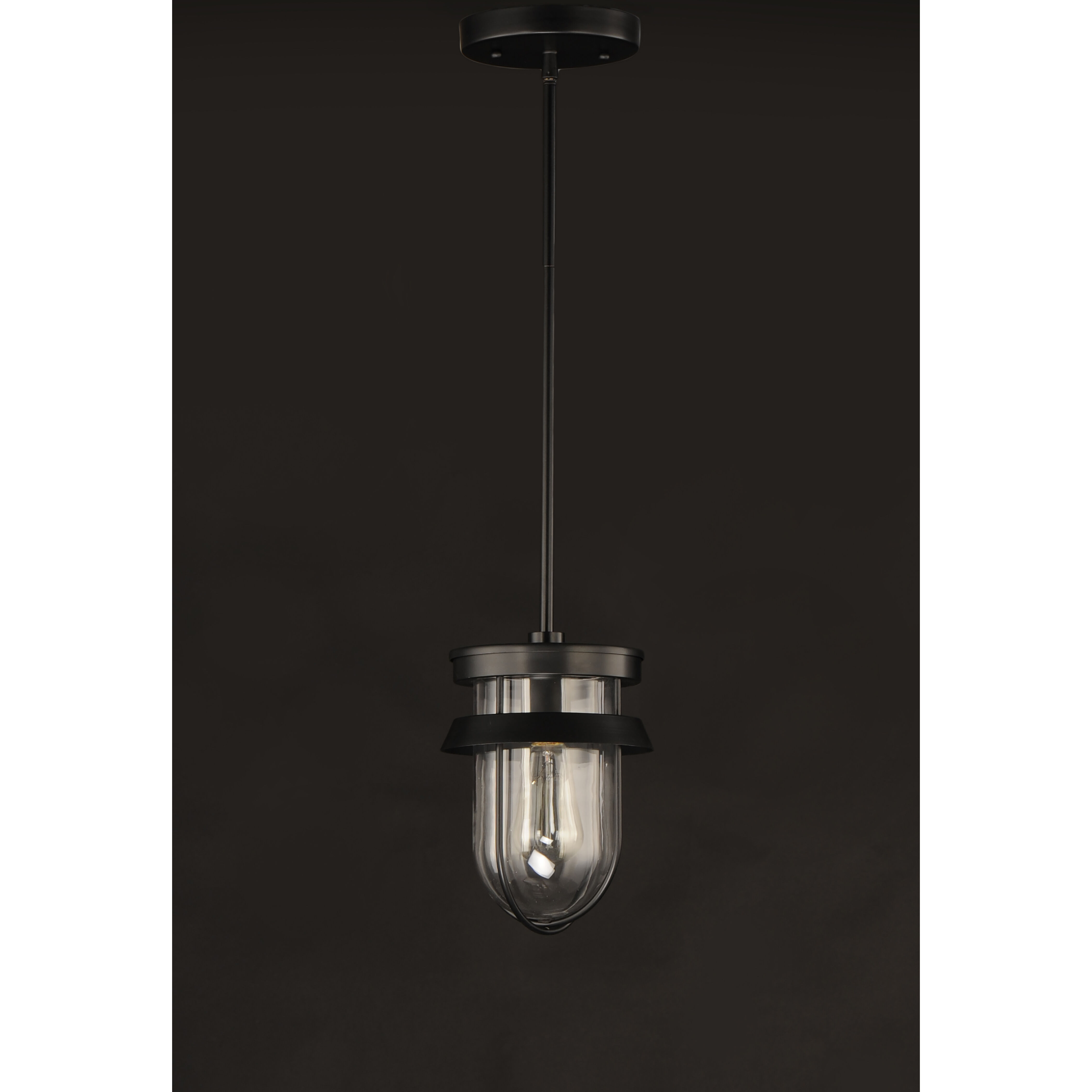 Breakwater 1 Light 7 inch Black Semi-Flush Mount Ceiling Light