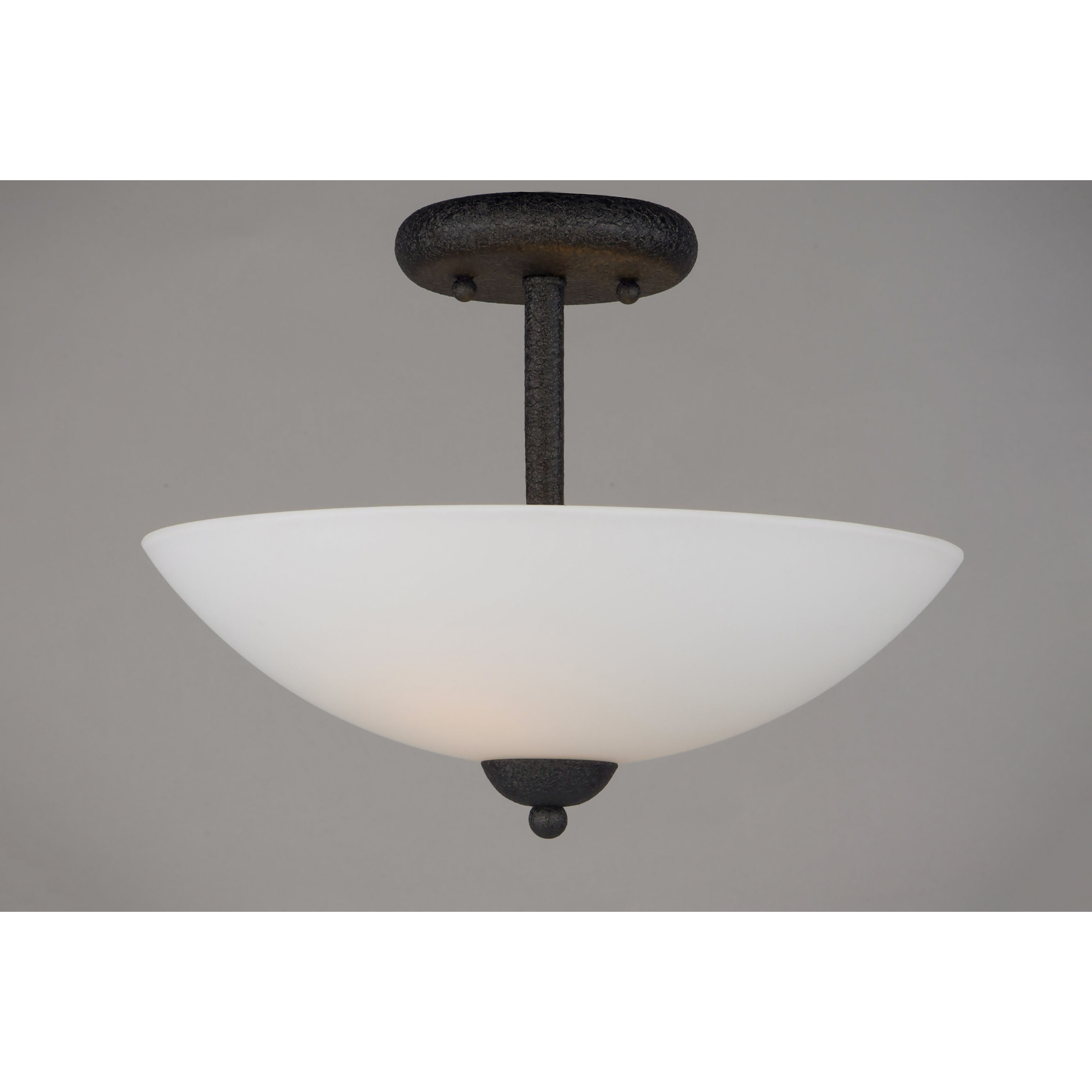 Taylor 2 Light 13 inch Textured Black Semi-Flush Mount Ceiling Light