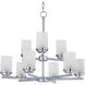 Corona 9 Light 28 inch Satin Nickel Multi-Tier Chandelier Ceiling Light in Frosted