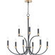 Charlton 9 Light 30 inch Black/Antique Brass Chandelier Ceiling Light in Antique Brass and Black