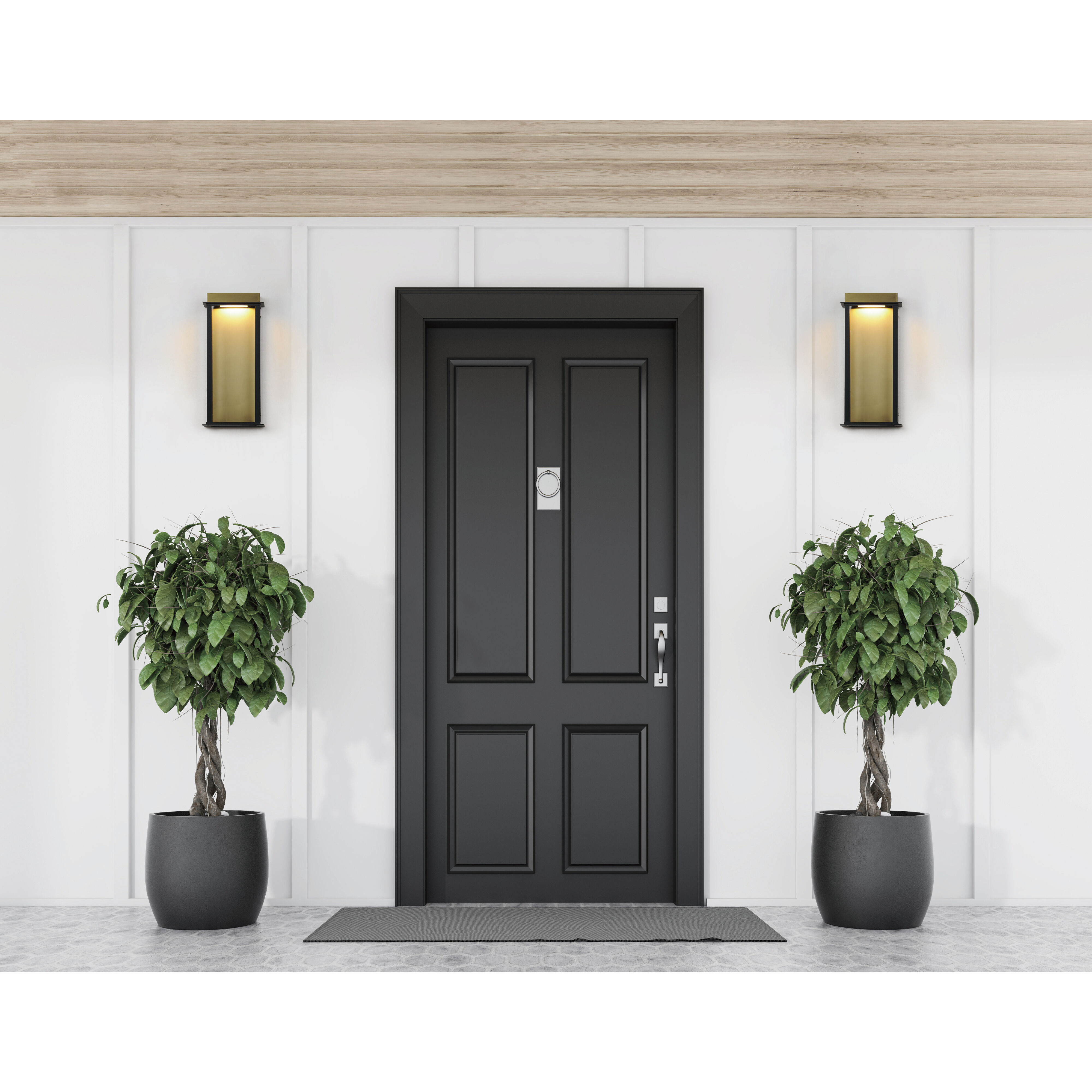 Rincon LED 10 inch Black / Gold Outdoor Wall Mount