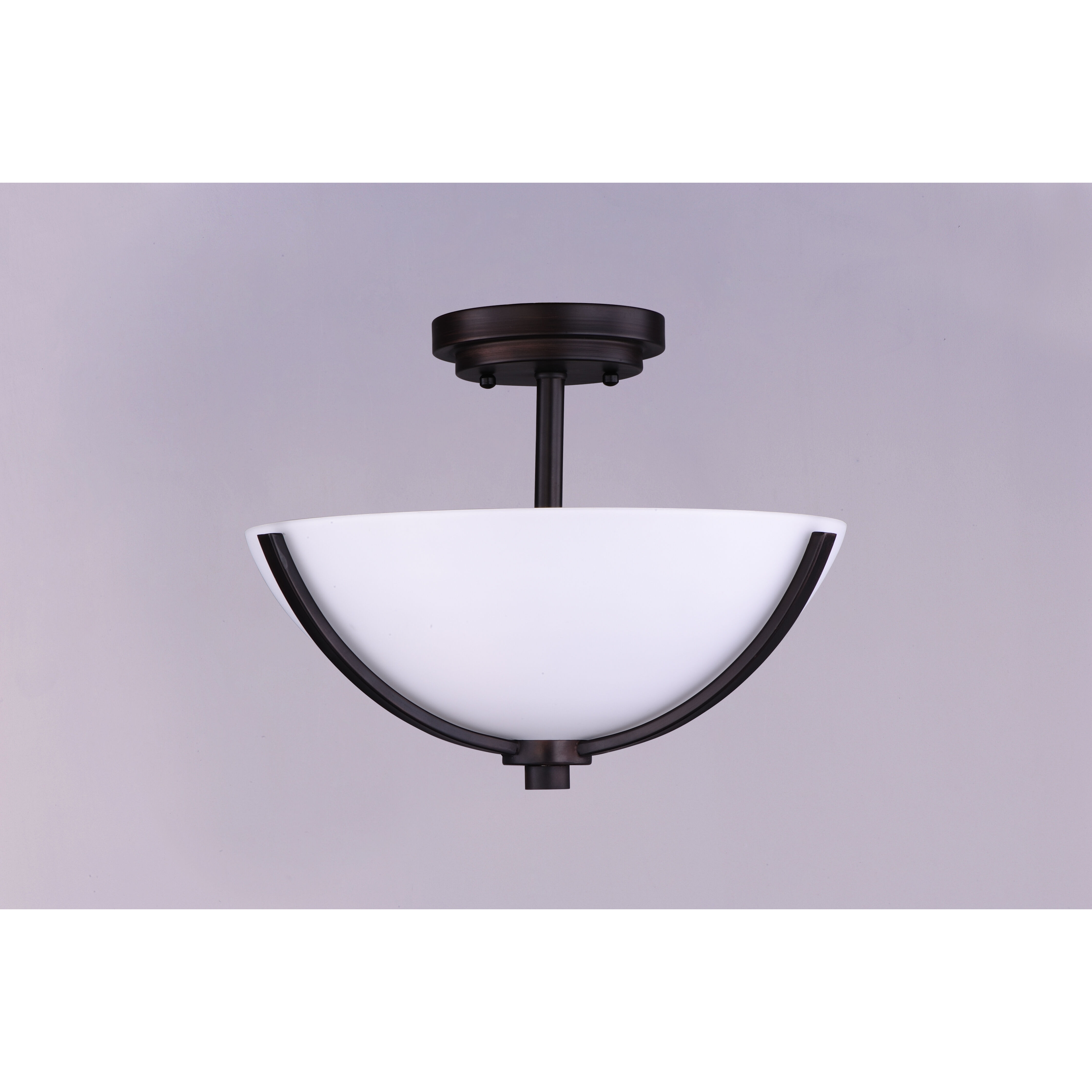 Deven 3 Light 14 inch Oil Rubbed Bronze Semi Flush Mount Ceiling Light