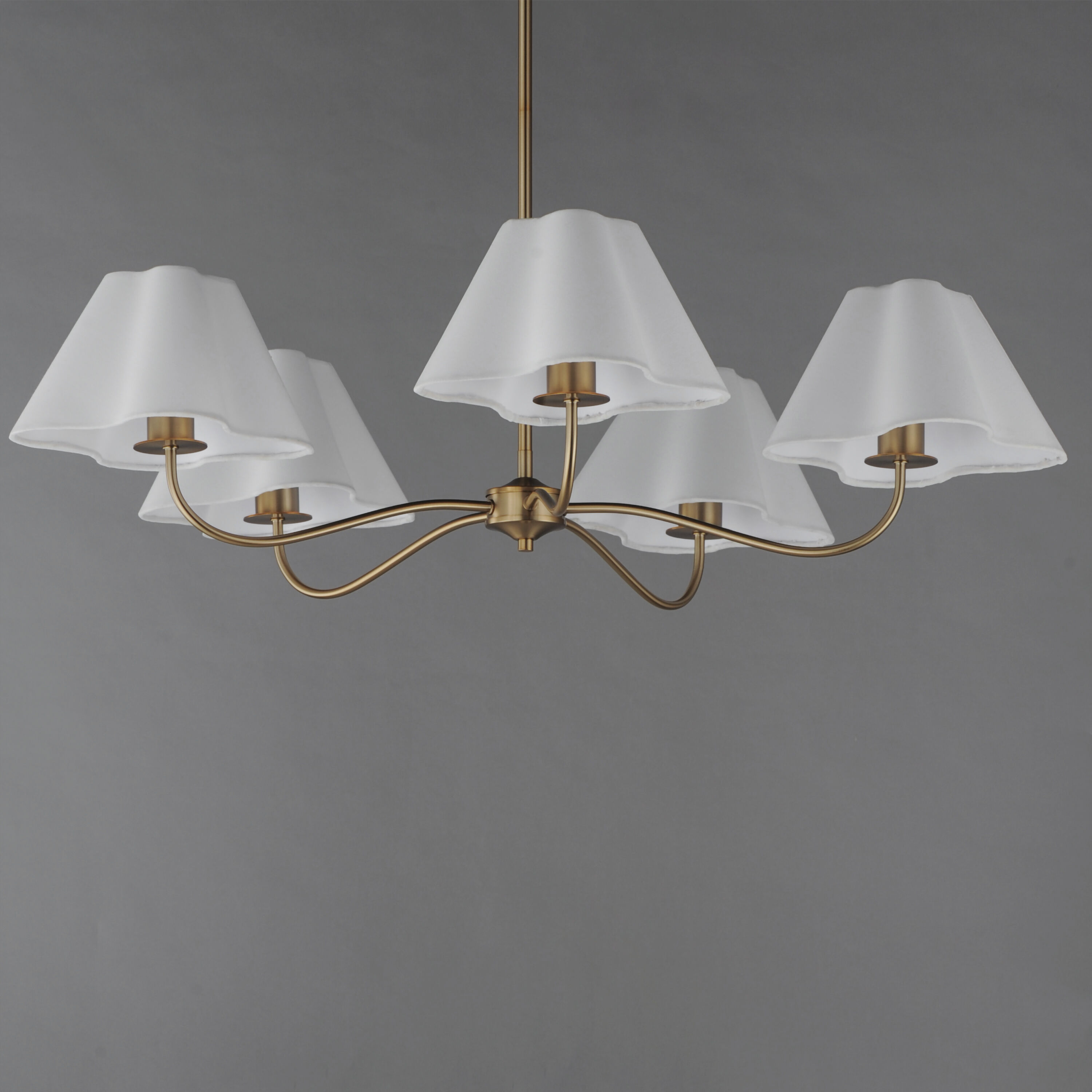 Saxon 5 Light 37.5 inch Natural Aged Brass Chandelier Ceiling Light