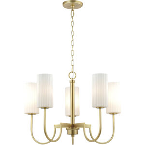 Town and Country 5 Light 27 inch Satin Brass Chandelier Ceiling Light