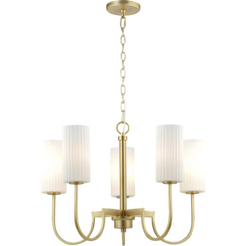 Town and Country 5 Light 27 inch Satin Brass Chandelier Ceiling Light
