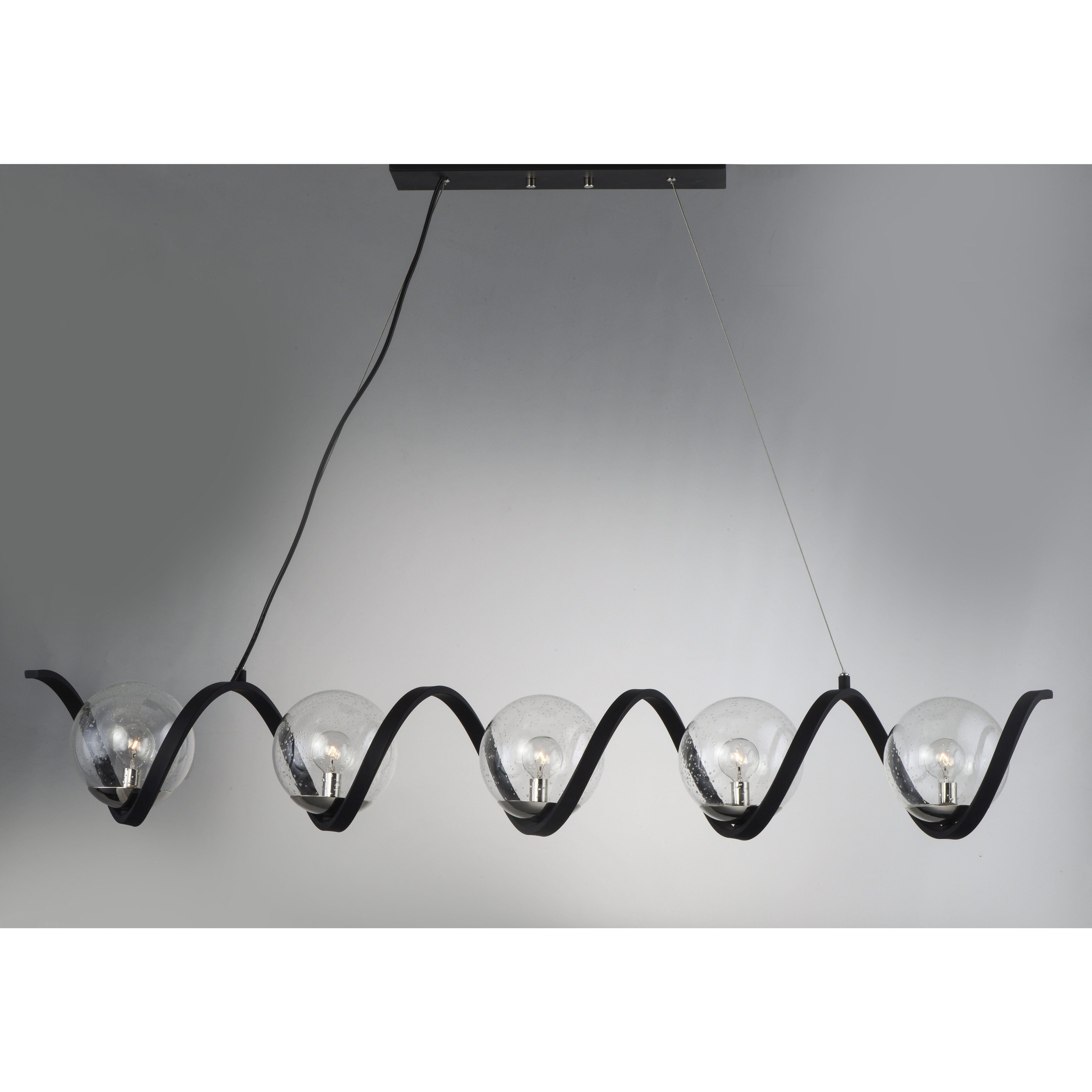 Curlicue 5 Light 7 inch Black/Polished Nickel Multi-Light Pendant Ceiling Light