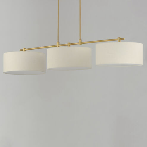 Bongo 3 Light 60 inch Natural Aged Brass Linear Pendant Ceiling Light