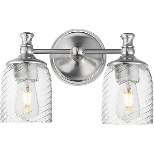 Swirl 2 Light 14 inch Black Bath Vanity Wall Light
