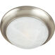 Essentials - 585x 1 Light 12 inch Satin Nickel Flush Mount Ceiling Light in Marble