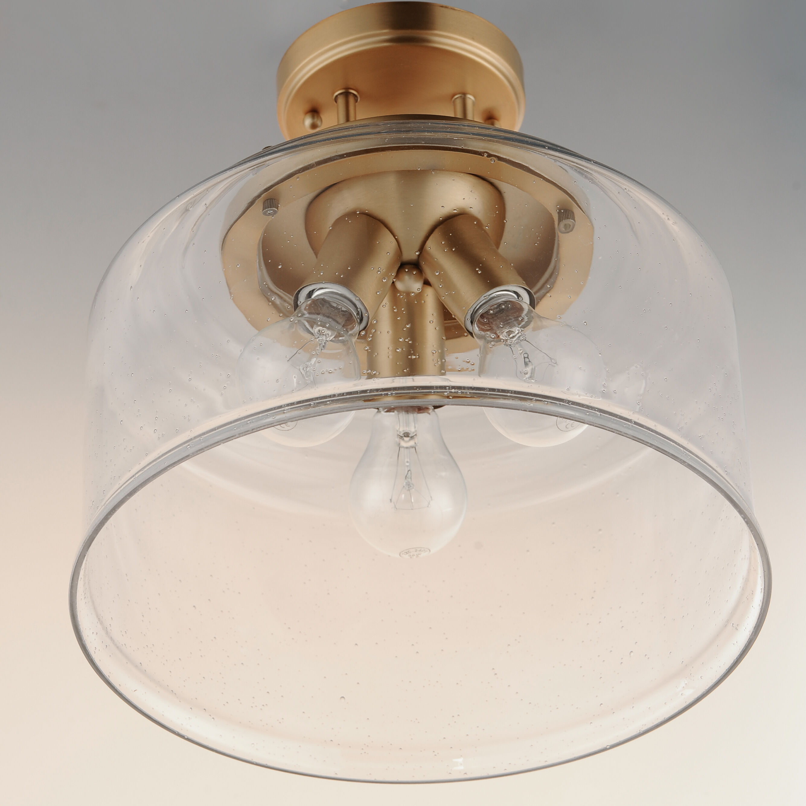 Acadia 3 Light 13 inch Heritage Semi-Flush Mount Ceiling Light