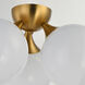Neve 3 Light 18.75 inch Natural Aged Brass Semi-Flush Mount Ceiling Light
