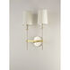 Uptown 2 Light 13 inch Satin Brass/Polished Nickel Wall Sconce Wall Light