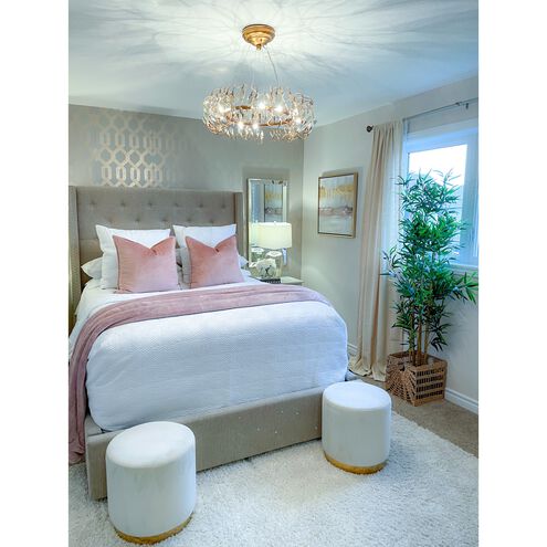 Crystal Garden 6 Light 18.25 inch Gold Leaf Multi-Light Pendant Ceiling Light