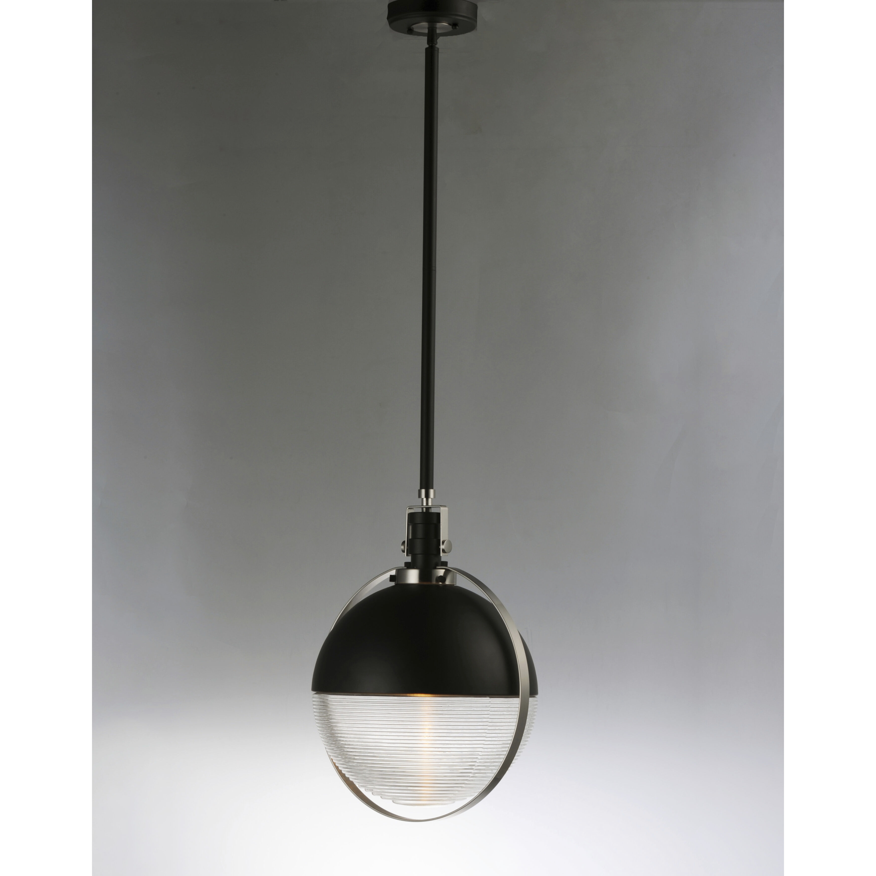 Axiom LED 12.25 inch Black/Satin Nickel Single Pendant Ceiling Light