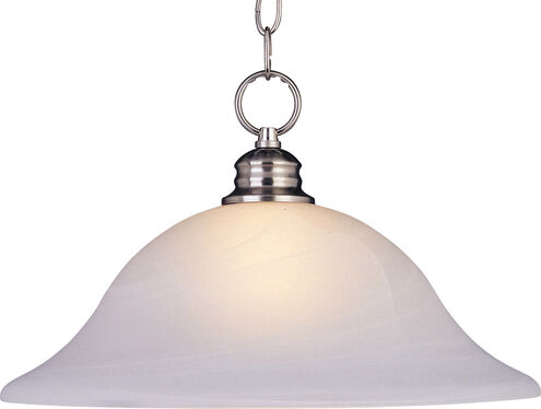 Essentials - 9106x 1 Light 16 inch Satin Nickel Single Pendant Ceiling Light in Marble