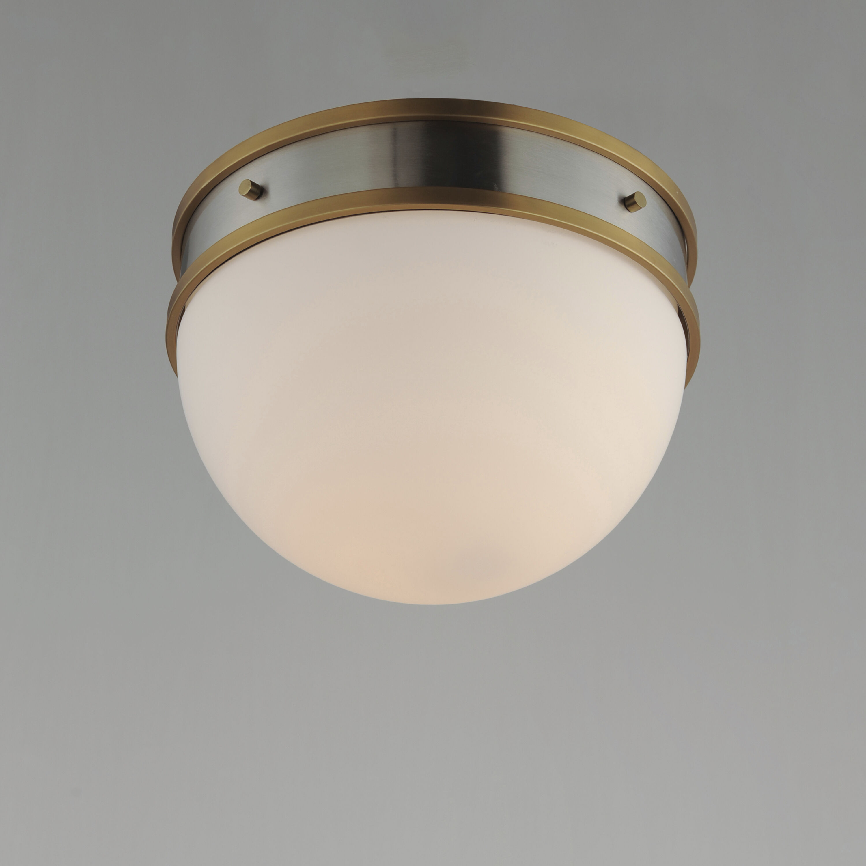 Duke 1 Light 12.25 inch Satin Nickel and Satin Brass Flush Mount Ceiling Light
