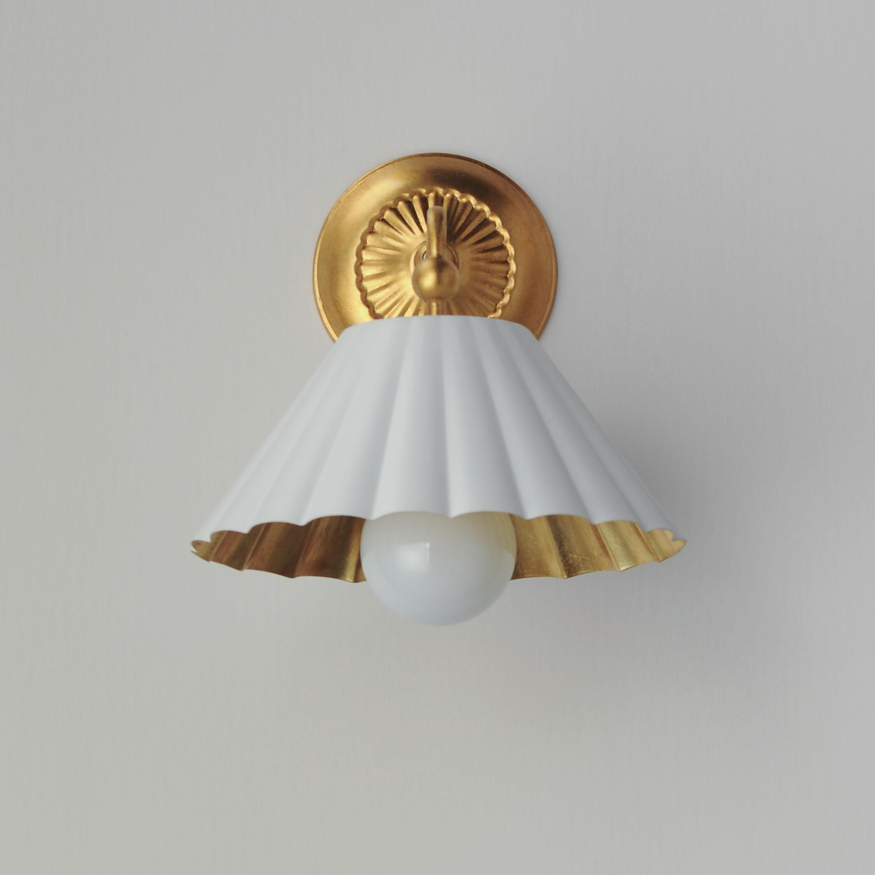 Primrose 1 Light 10 inch Matte White and Gold Leaf Wall Sconce Wall Light