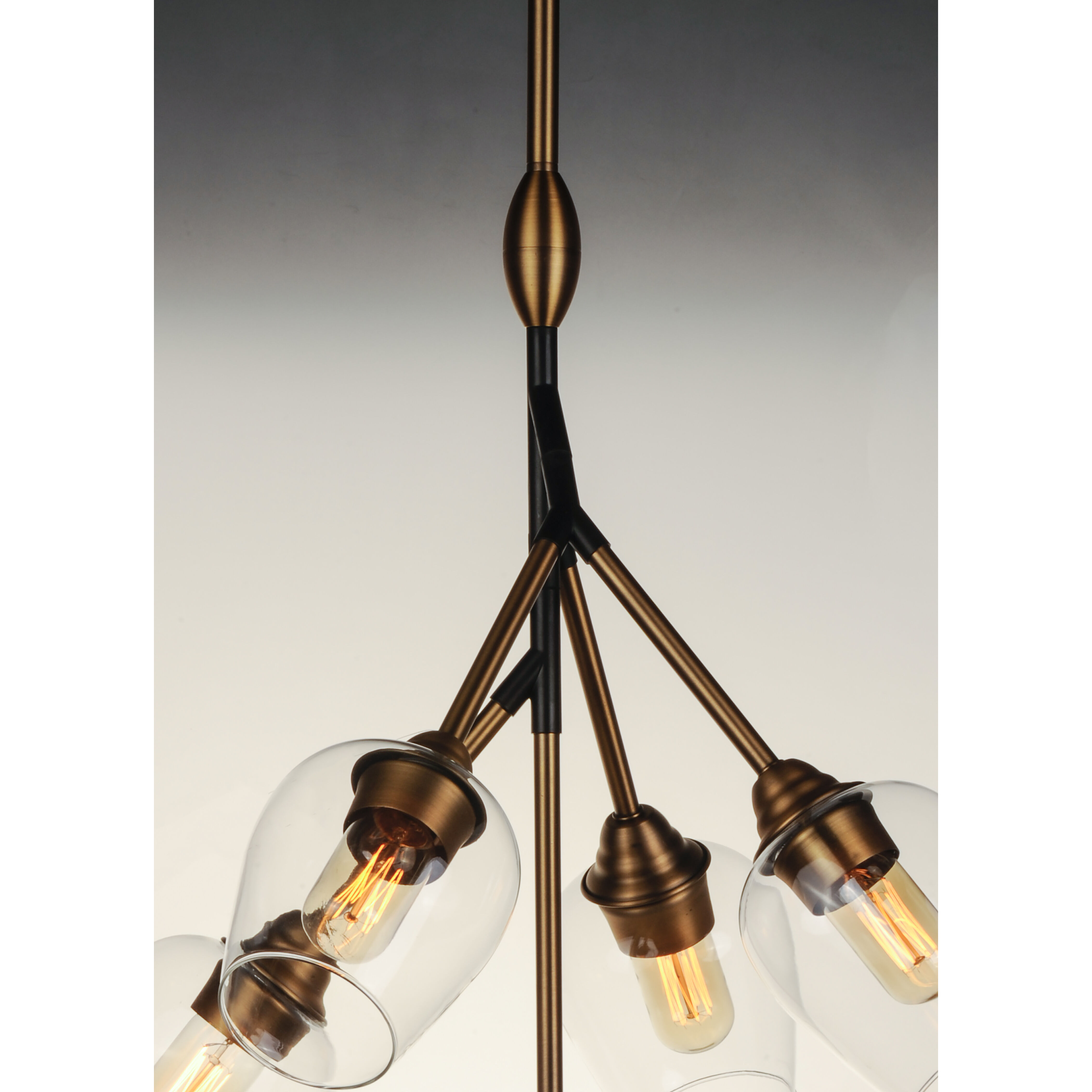 Maxim Savvy 5 Light Pendant Antique Brass Black 26343CLABBK