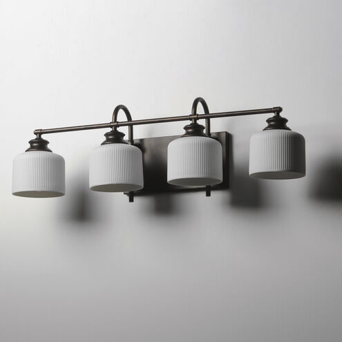 Bisque 4 Light 32 inch Oil Rubbed Bronze Bath Vanity Wall Light