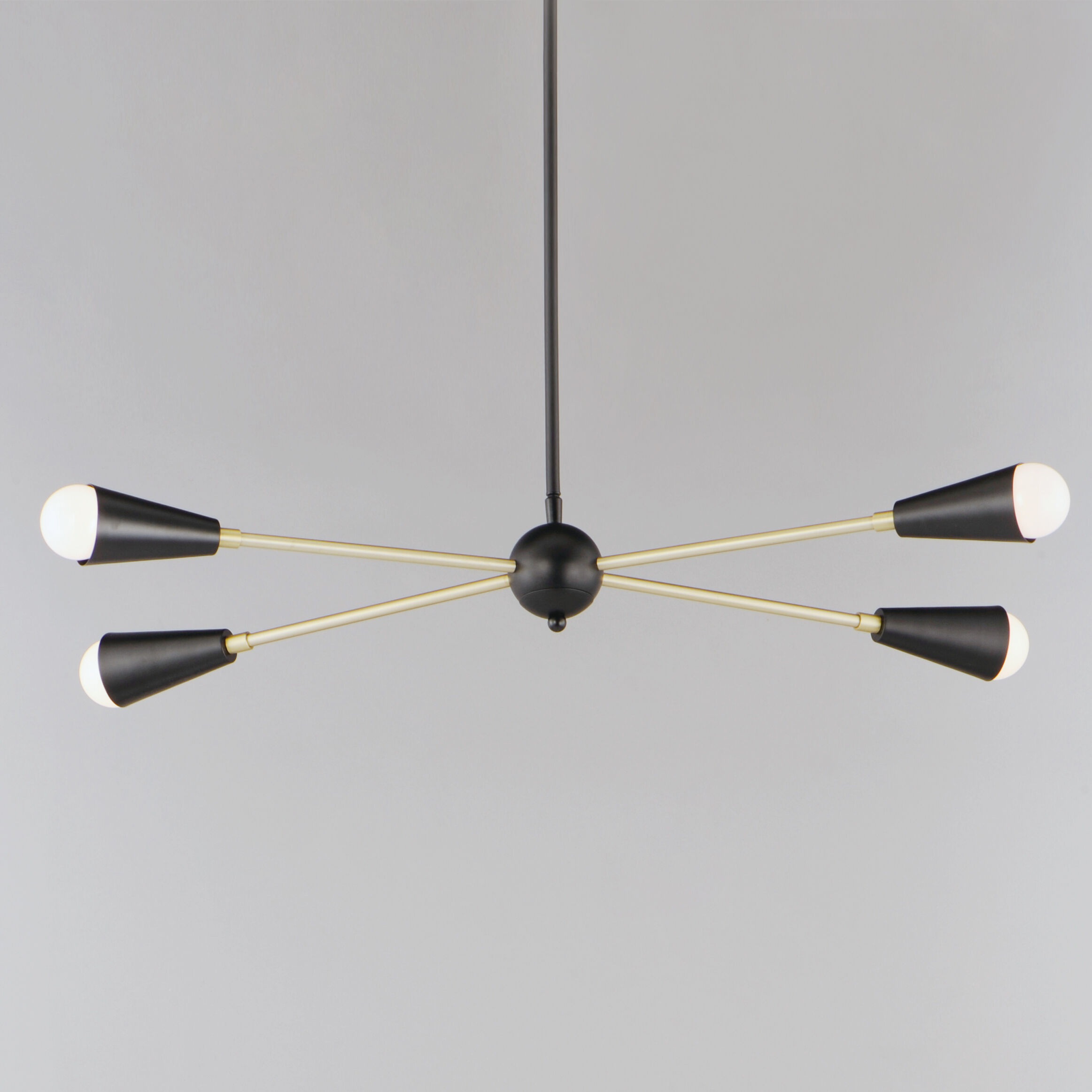 Lovell 4 Light 16.25 inch Black/Satin Brass Multi-Light Pendant Ceiling Light