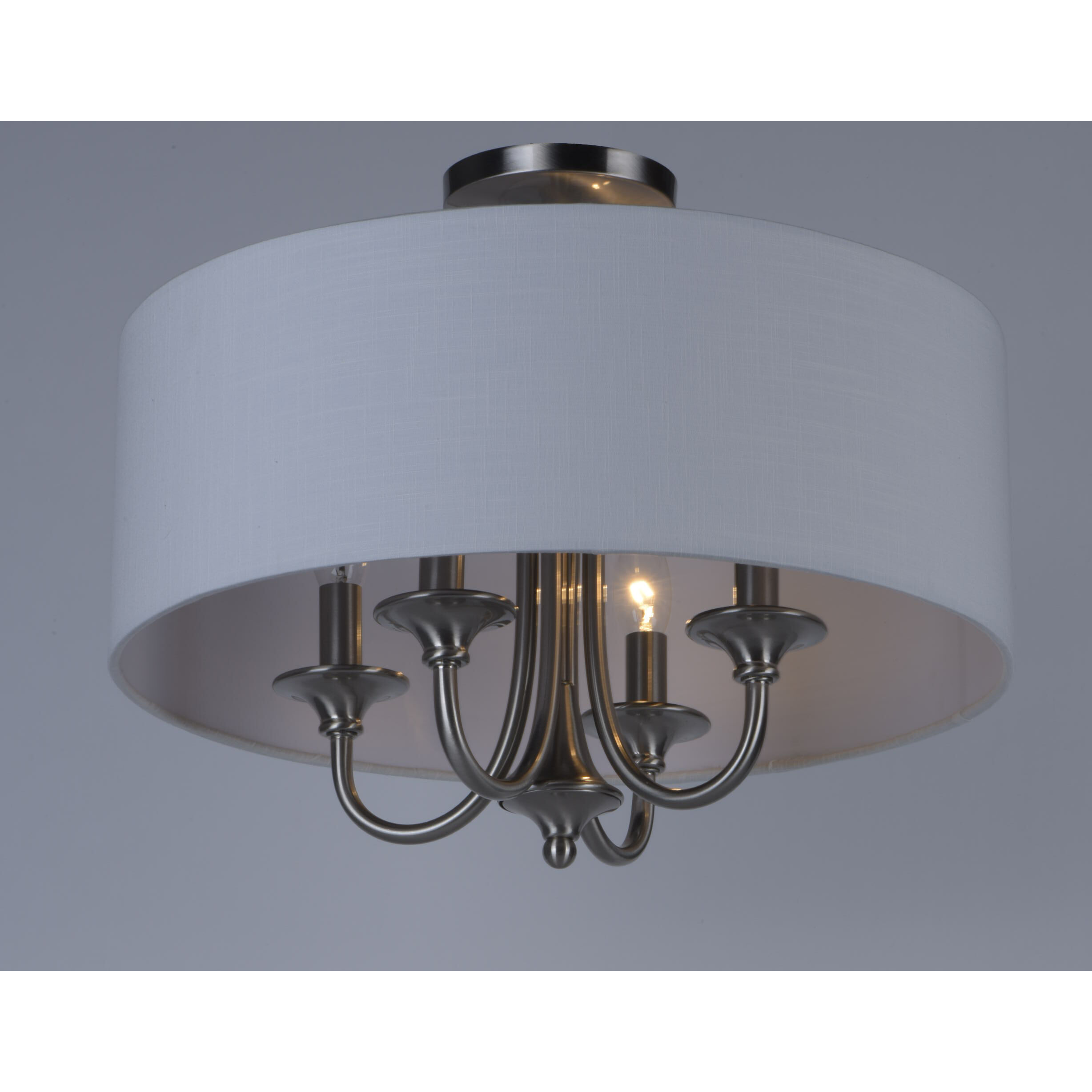 Bongo 4 Light 18 inch Satin Nickel Semi-Flush Mount Ceiling Light