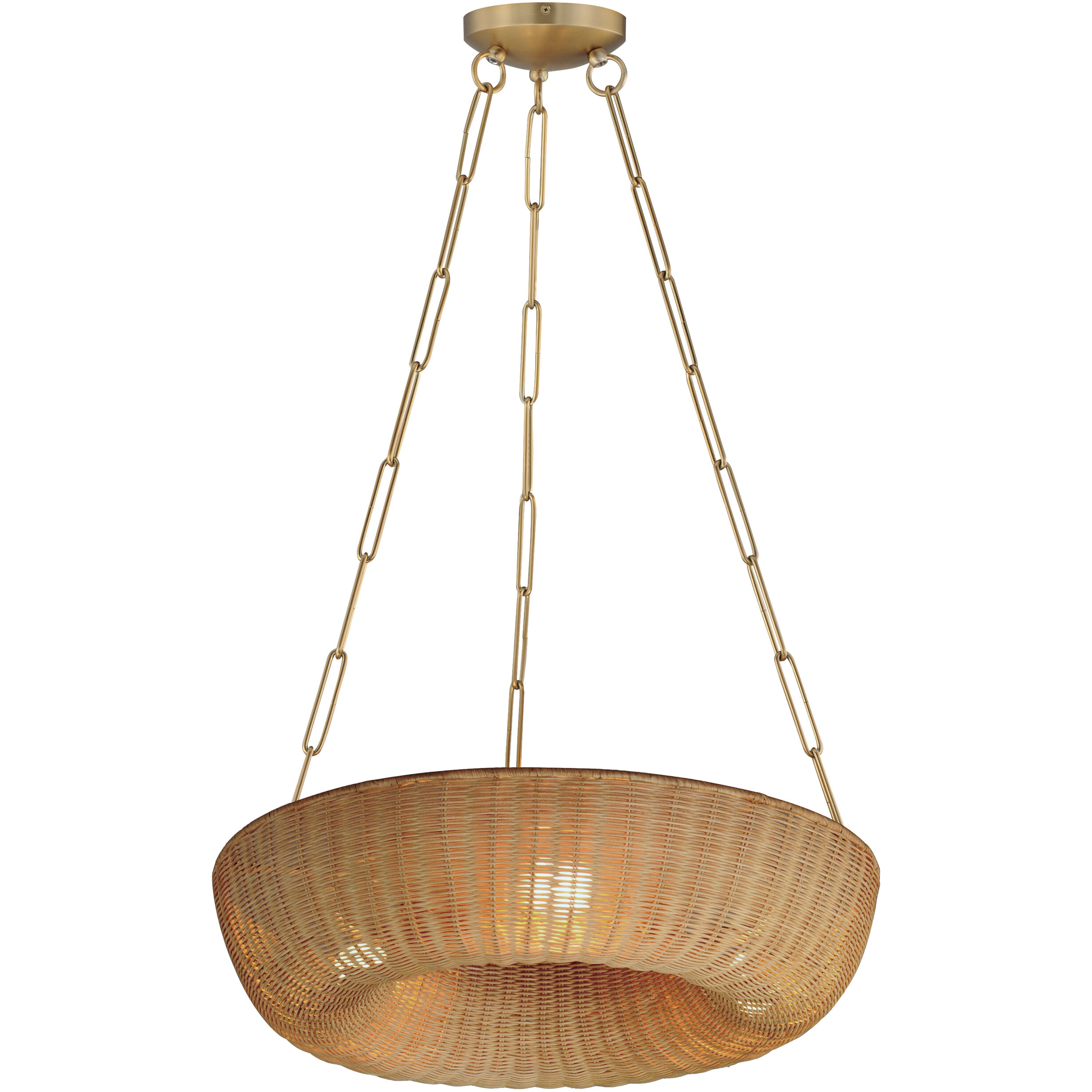 Bower 3 Light 24 inch Natural Aged Brass Ring Pendant Ceiling Light