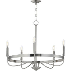 Frankie 5 Light 26 inch Satin Nickel Single-Tier Chandelier Ceiling Light