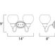 Ballord 2 Light 14 inch Polished Chrome Bath Vanity Wall Light in Clear