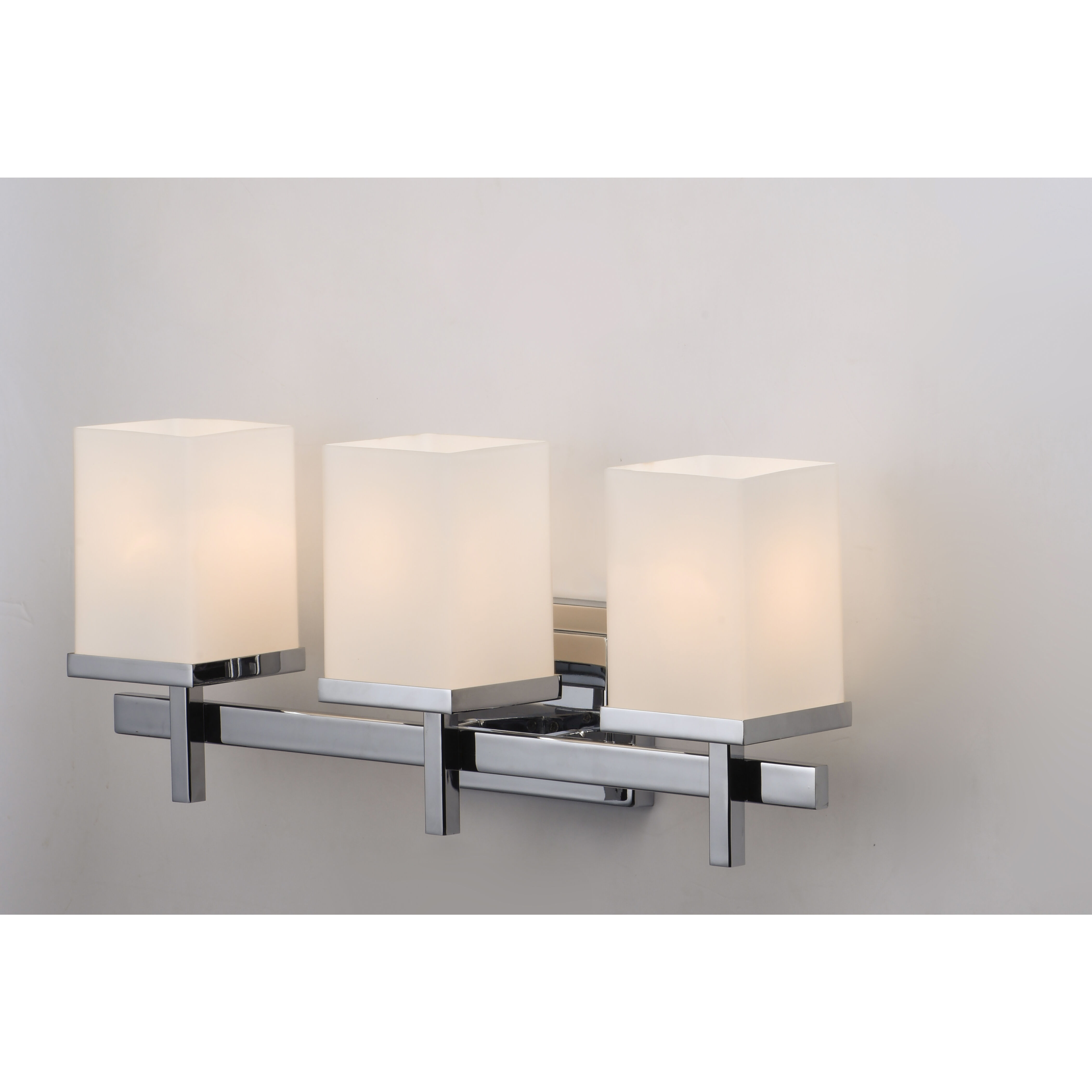 Tetra 3 Light 22 inch Polished Chrome Bath Vanity Wall Light in Satin White