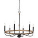 Franklin 6 Light 28.5 inch Driftwood and Black Chandelier Ceiling Light