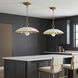Primrose 1 Light 16 inch Matte White and Gold Leaf Single Pendant Ceiling Light