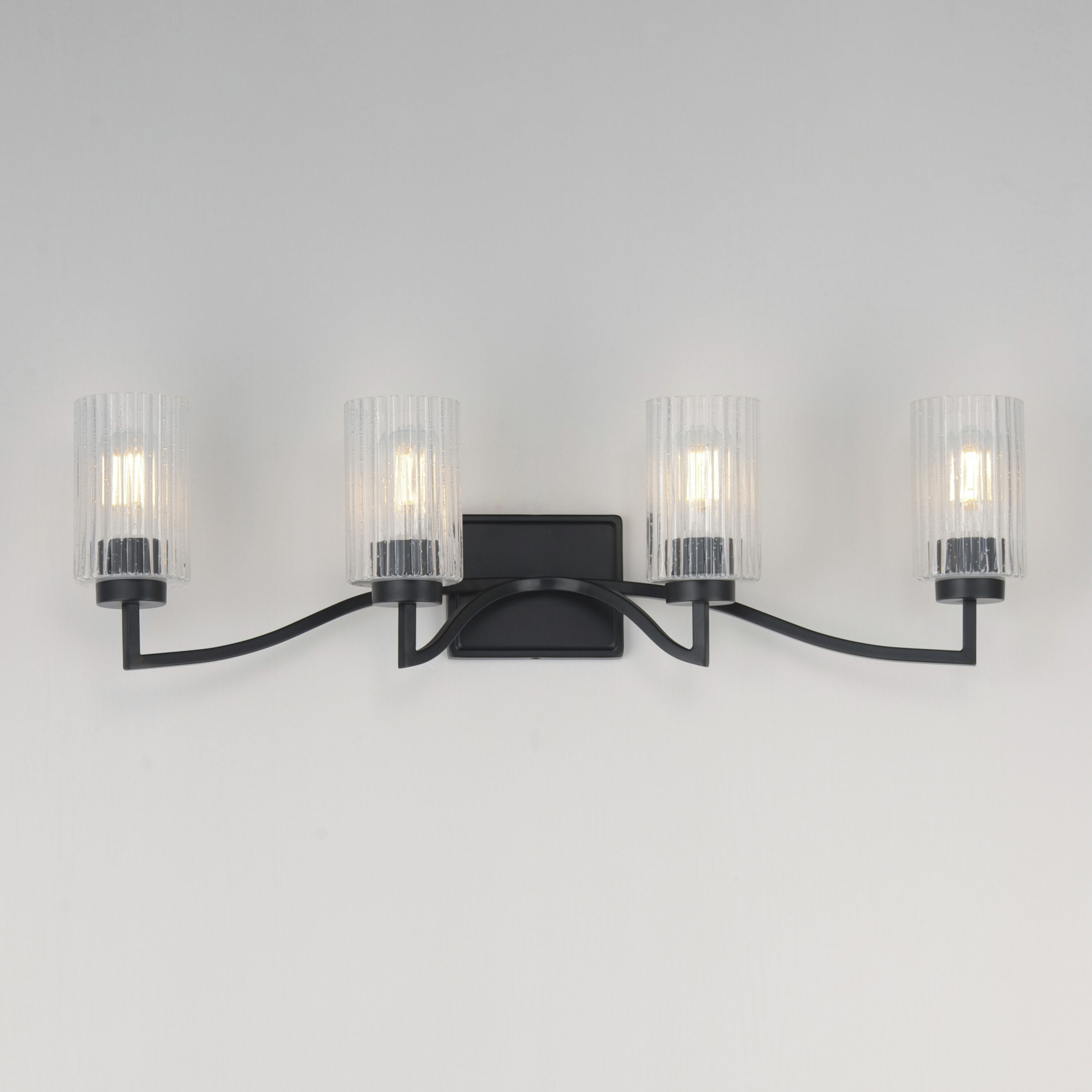 Rigata 4 Light 32.25 inch Black Bath Vanity Wall Light