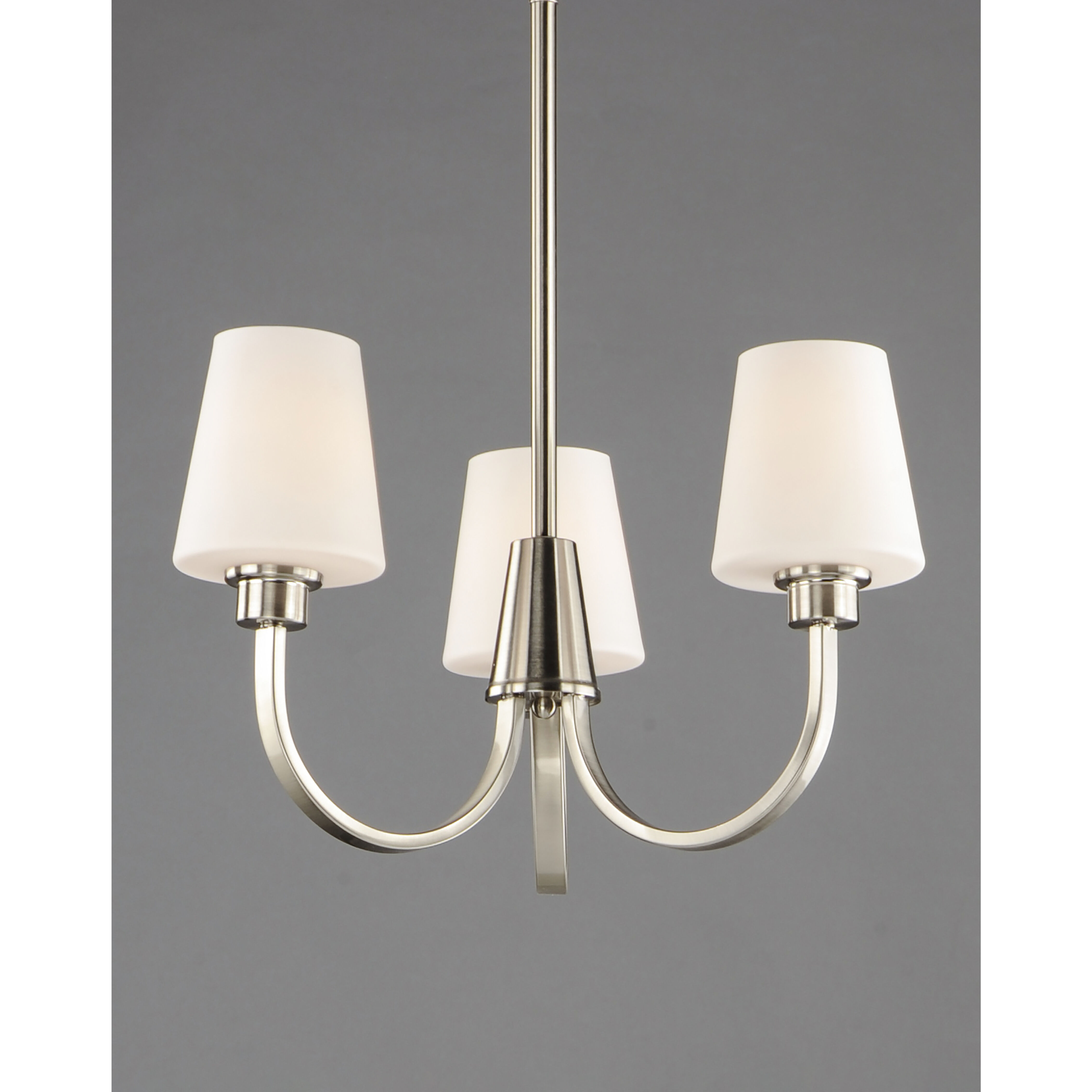 Shelter 3 Light 20 inch Satin Nickel Chandelier Ceiling Light