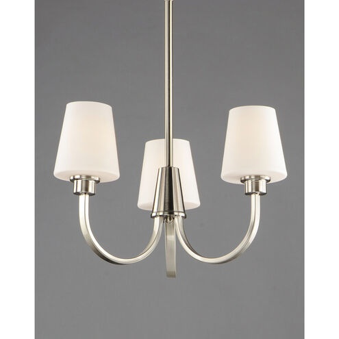 Shelter 3 Light 20 inch Satin Nickel Chandelier Ceiling Light