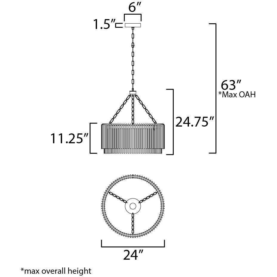 Jolie Single Pendant Ceiling Light in Polished Nickel