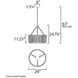 Jolie LED 24 inch Natural Aged Brass Single Pendant Ceiling Light
