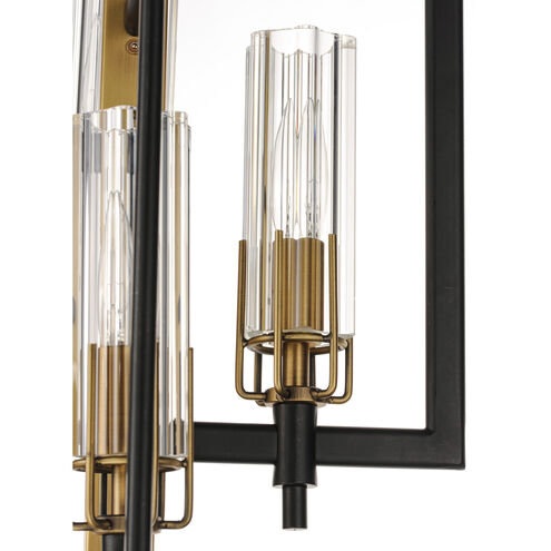 Flambeau 3 Light 13 inch Black/Antique Brass Single Pendant Ceiling Light