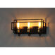 Liner 3 Light 21.25 inch Black and Satin Brass Bath Vanity Wall Light