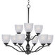 Stefan 9 Light 30 inch Black Multi-Tier Chandelier Ceiling Light