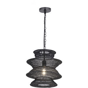 Krabi 1 Light 14 inch Black Single Pendant Ceiling Light