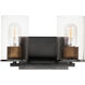Sleek 2 Light 12 inch Antique Brass and Black Bath Vanity Wall Light
