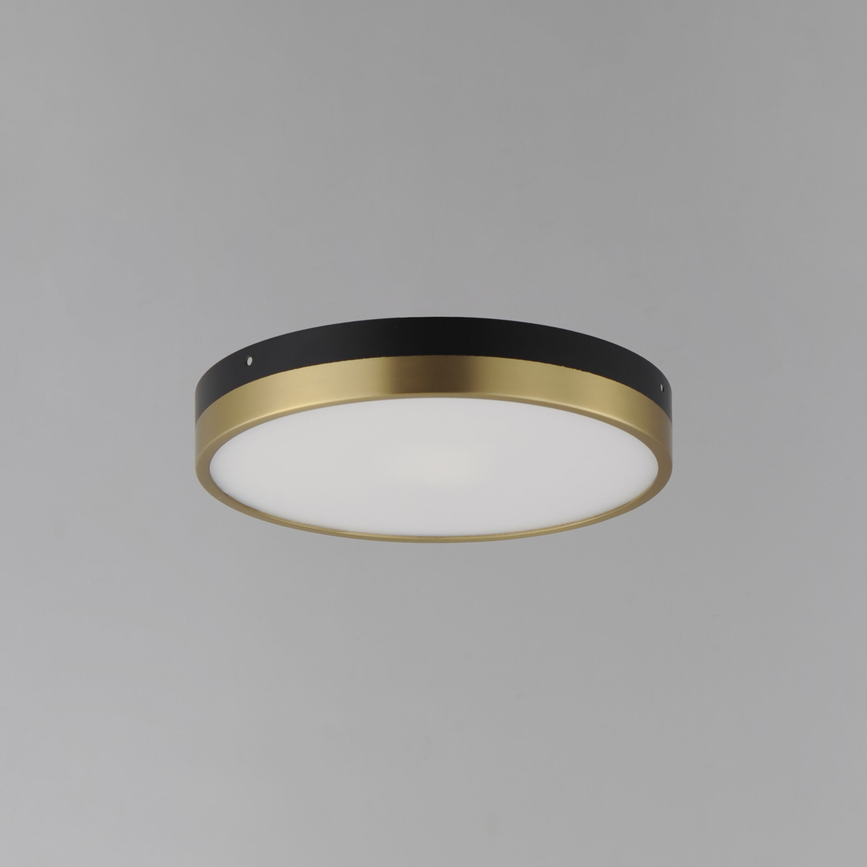 Dapper LED 12 inch Black and Antique Brass Flush Mount Ceiling Light
