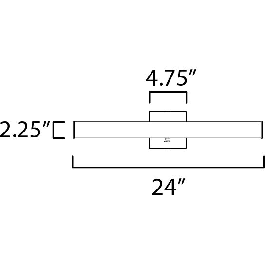 Rail LED 24 inch Polished Chrome Bath Vanity Wall Light