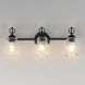 Jackson Hole 3 Light 23.5 inch Black Bath Vanity Wall Light in Clear