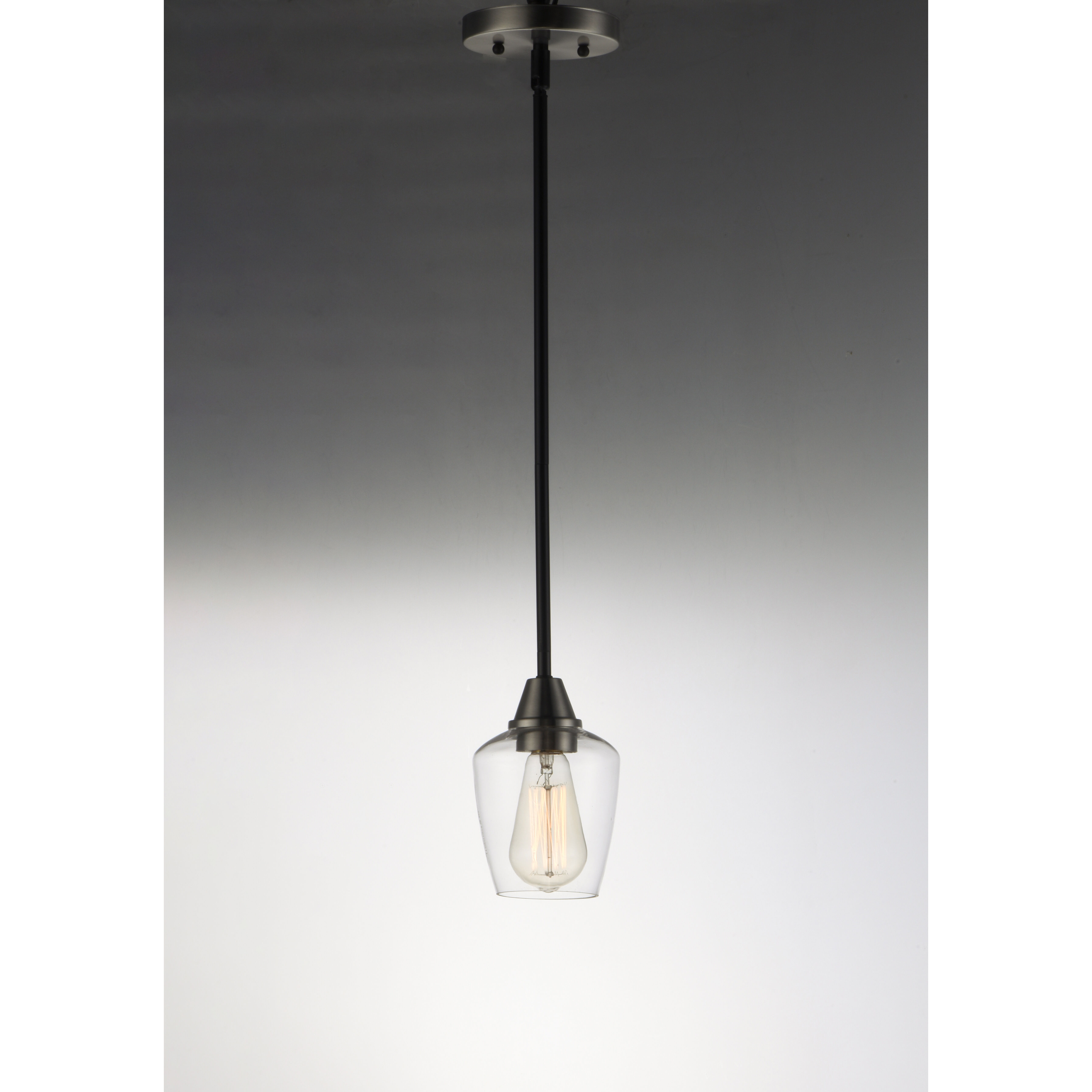 Goblet 1 Light 4.75 inch Black/Satin Nickel Mini Pendant Ceiling Light in Black and Satin Nickel